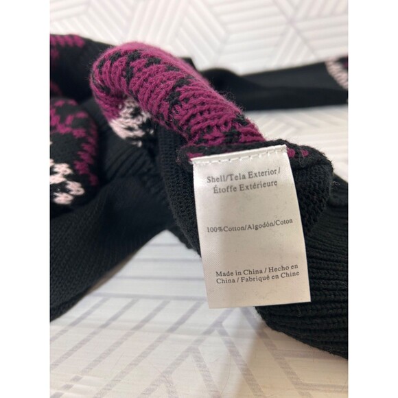 Modcloth Women's size XL No Fox Given Fair Isle Cardigan Sweater Black Full Zip - Picture 7 of 13